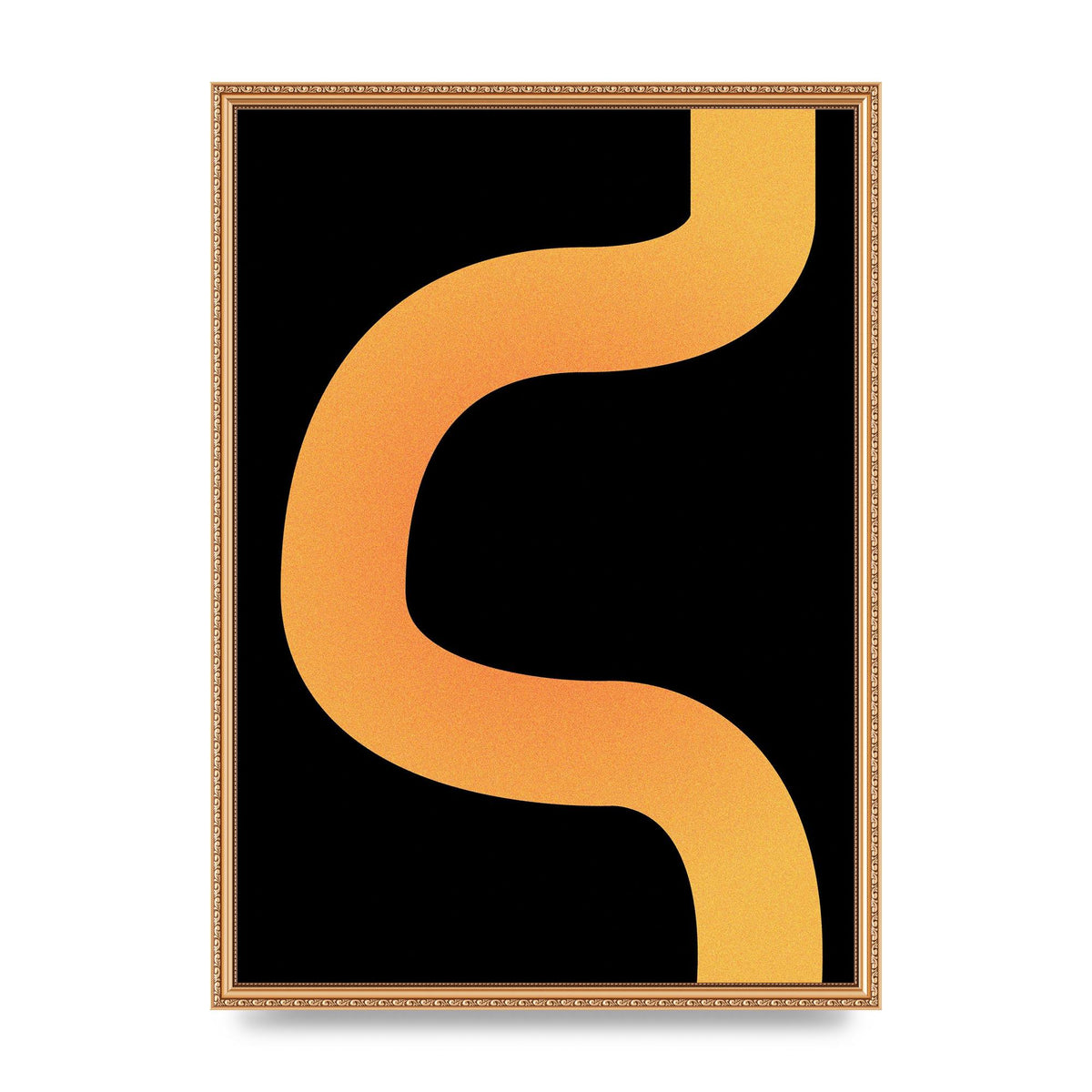 Orange Glow Line Abstract Two Art For The Home - A2 framed
