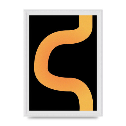 Orange Glow Line Abstract Two Art For The Home - A4 framed