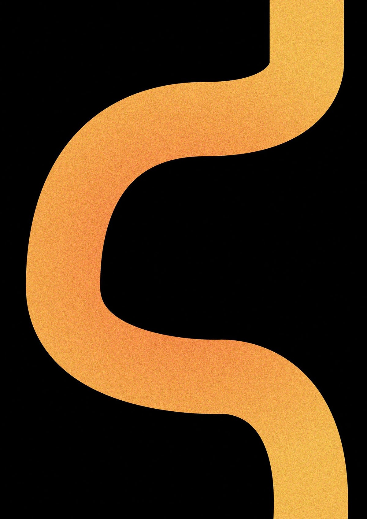 Orange Glow Line Abstract Two Art For The Home - detail