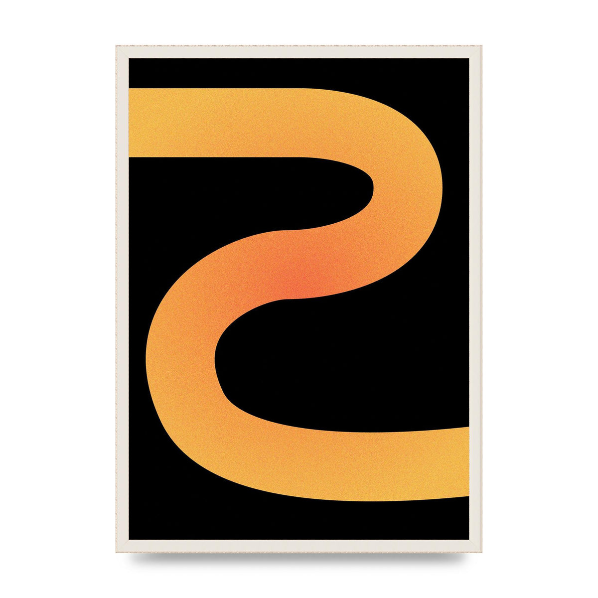 Orange Glow Line Abstract Three Printed Poster - A2 framed