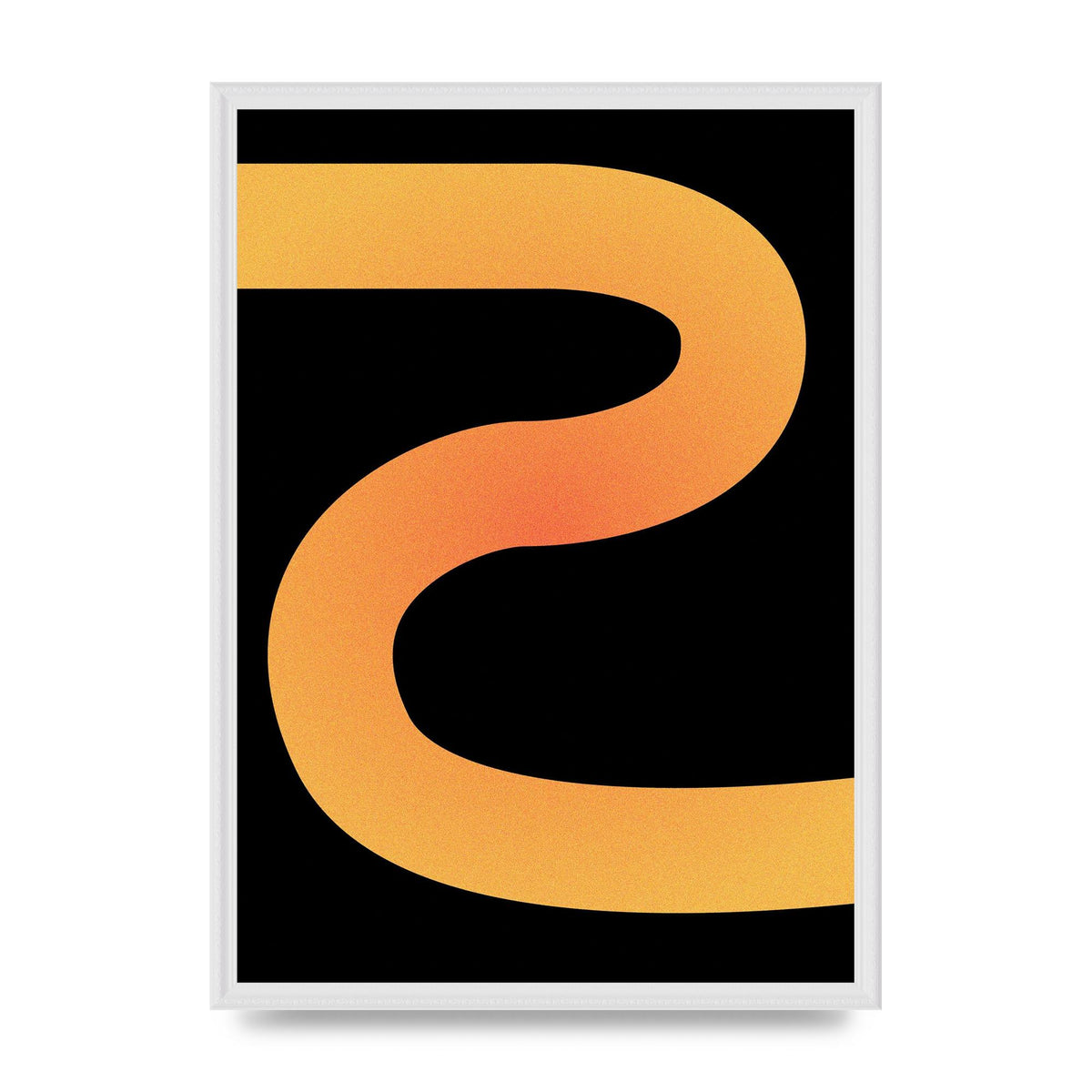 Orange Glow Line Abstract Three Printed Poster - A2 framed