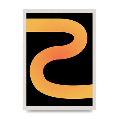 Orange Glow Line Abstract Three Printed Poster - A3 framed