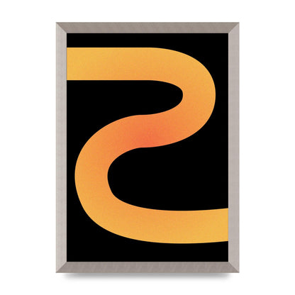 Orange Glow Line Abstract Three Printed Poster - A3 framed