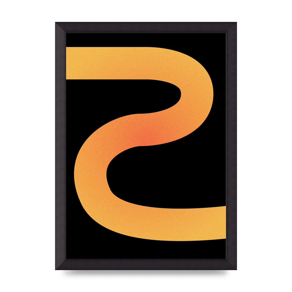Orange Glow Line Abstract Three Printed Poster - A3 framed