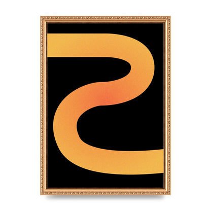 Orange Glow Line Abstract Three Printed Poster - A3 framed