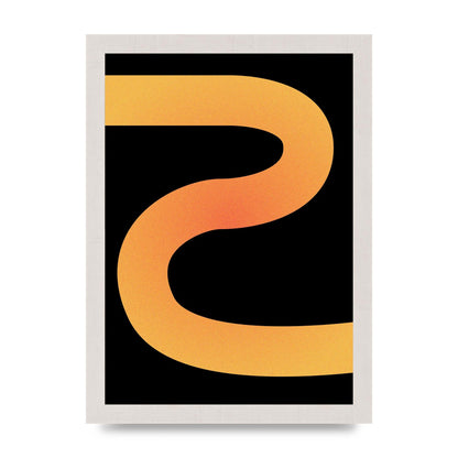 Orange Glow Line Abstract Three Printed Poster - A4 framed