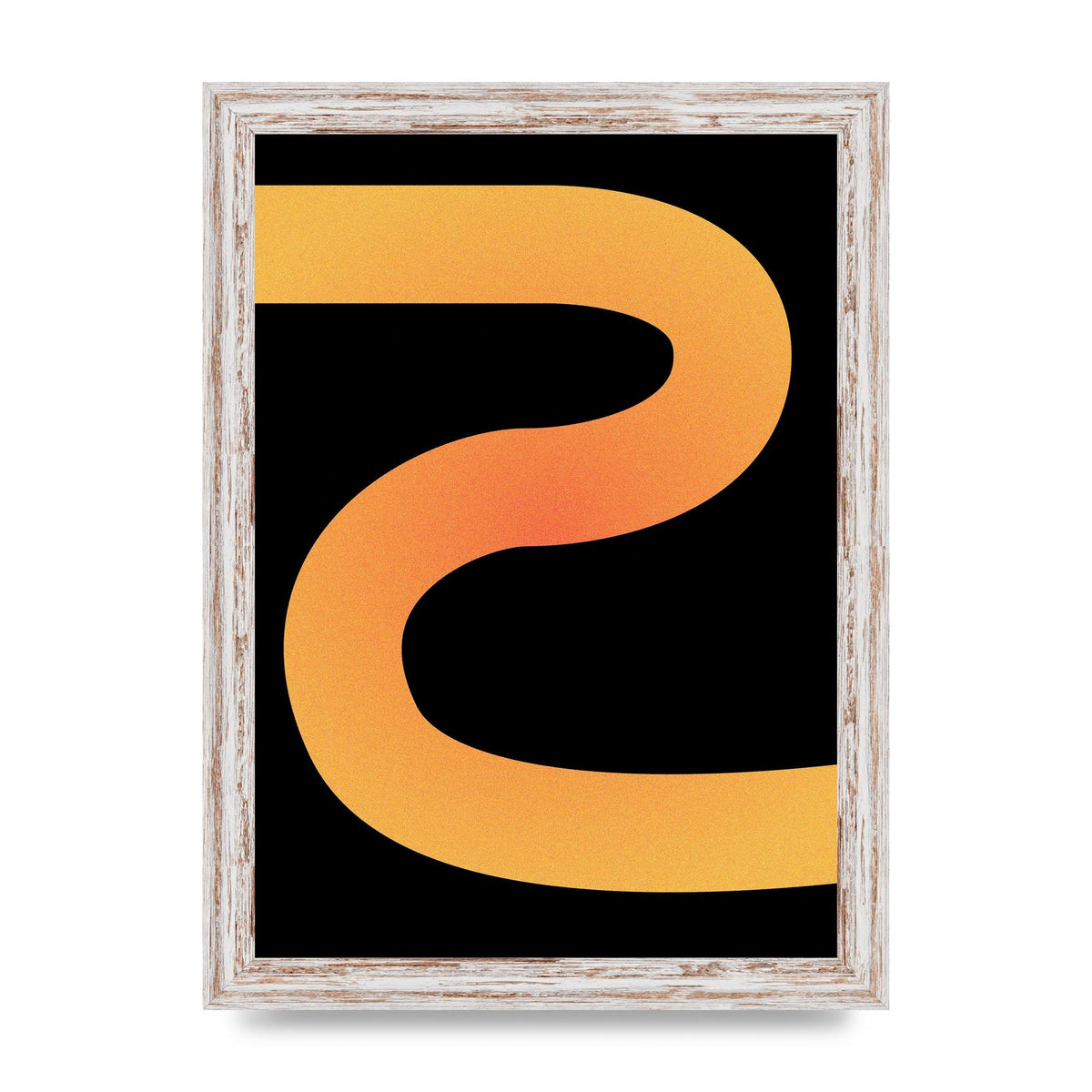 Orange Glow Line Abstract Three Printed Poster - A4 framed