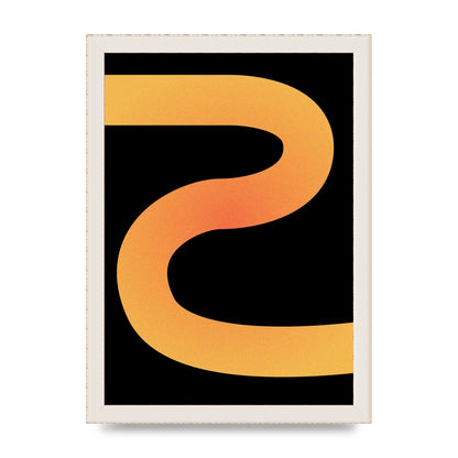 Orange Glow Line Abstract Three Printed Poster - A4 framed