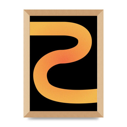 Orange Glow Line Abstract Three Printed Poster - A4 framed
