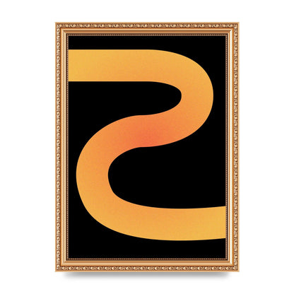 Orange Glow Line Abstract Three Printed Poster - A4 framed
