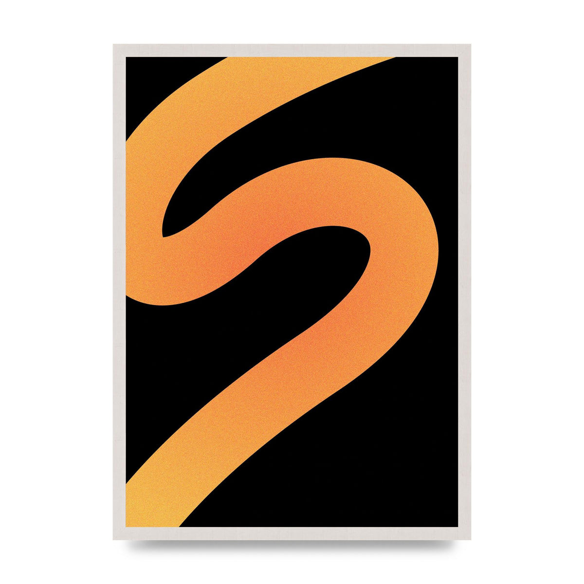 Orange Glow Line Abstract Four Wall Art - A2 framed