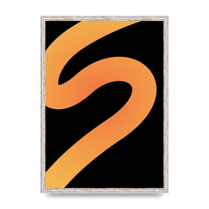 Orange Glow Line Abstract Four Wall Art - A2 framed