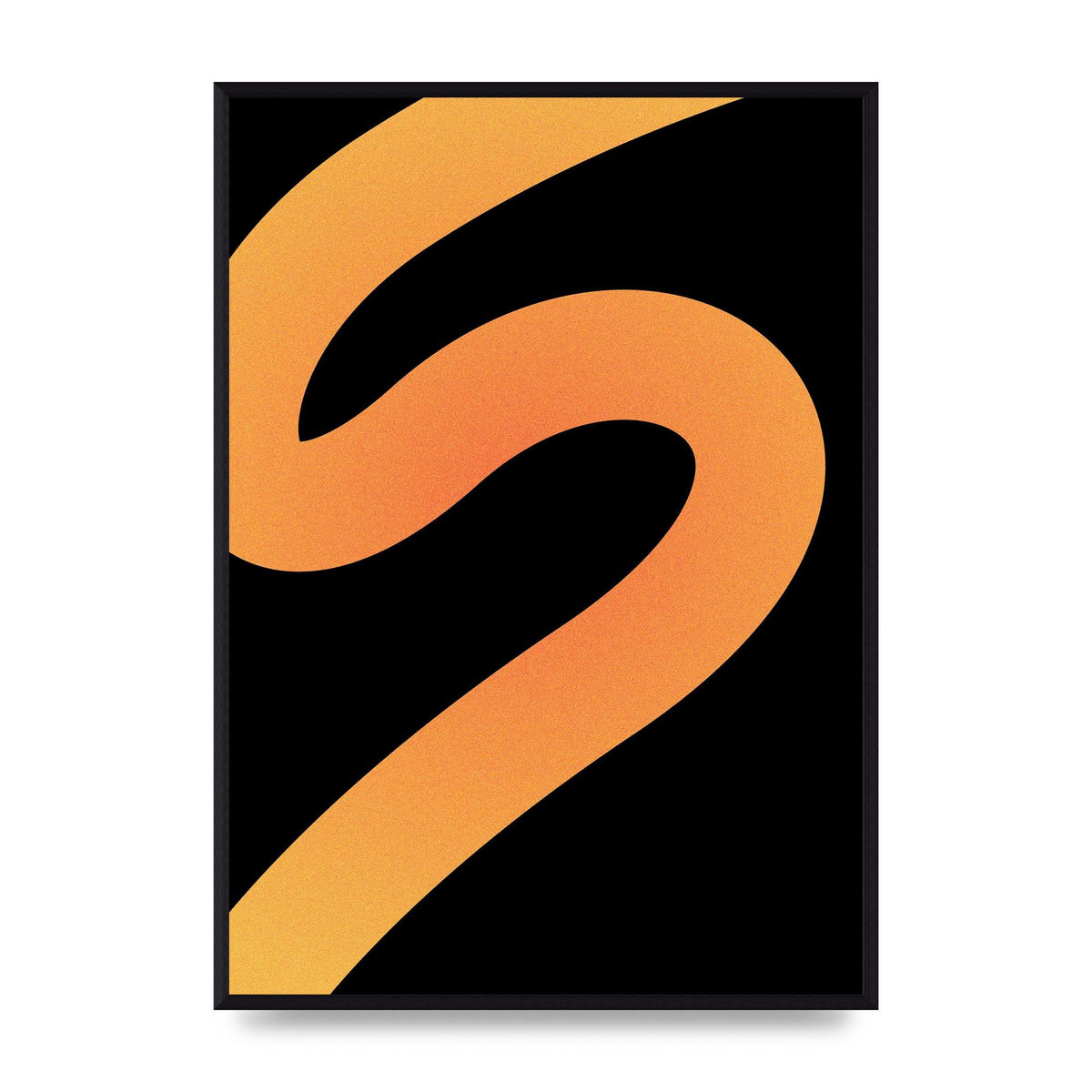 Orange Glow Line Abstract Four Wall Art - A2 framed