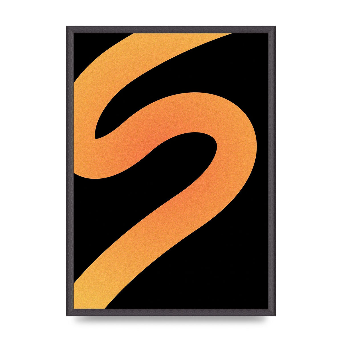 Orange Glow Line Abstract Four Wall Art - A2 framed