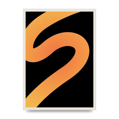Orange Glow Line Abstract Four Wall Art - A2 framed
