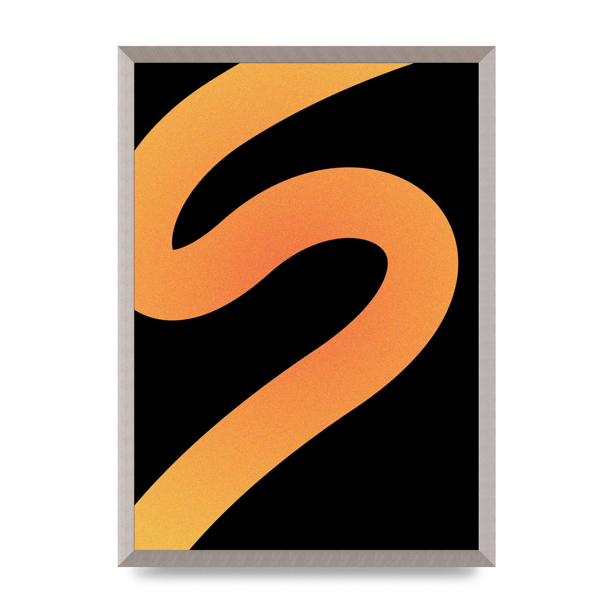 Orange Glow Line Abstract Four Wall Art - A2 framed