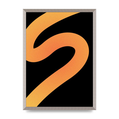 Orange Glow Line Abstract Four Wall Art - A2 framed