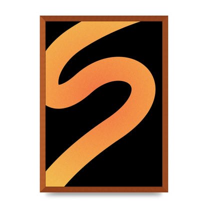 Orange Glow Line Abstract Four Wall Art - A2 framed
