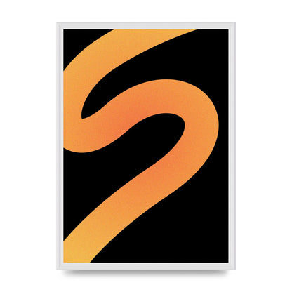 Orange Glow Line Abstract Four Wall Art - A2 framed
