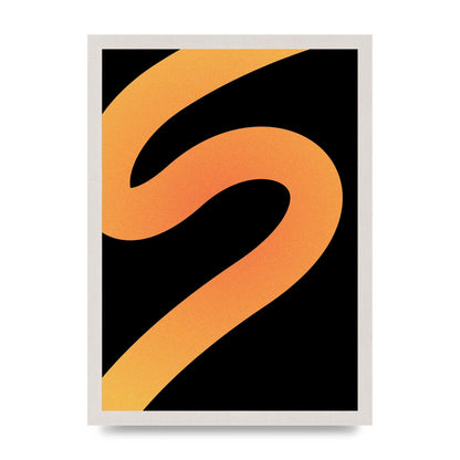 Orange Glow Line Abstract Four Wall Art - A3 framed