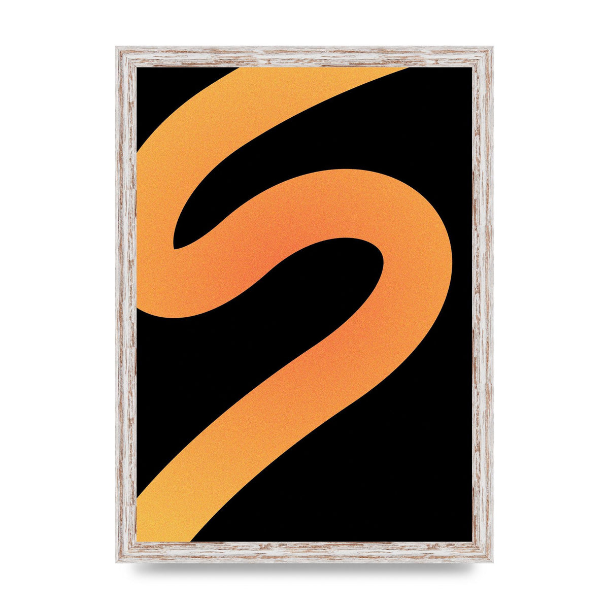 Orange Glow Line Abstract Four Wall Art - A3 framed