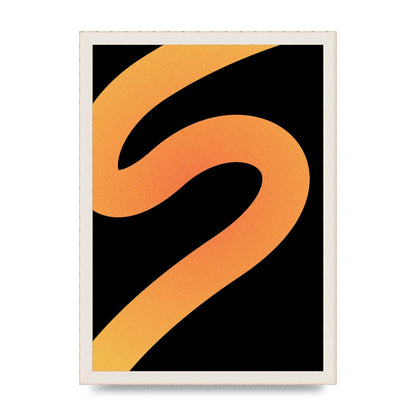 Orange Glow Line Abstract Four Wall Art - A3 framed
