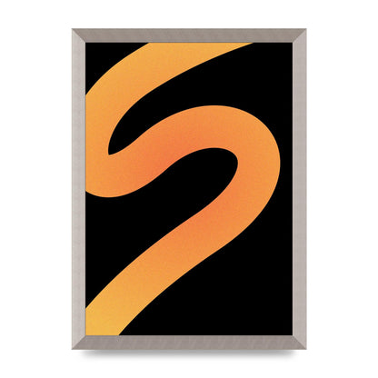 Orange Glow Line Abstract Four Wall Art - A3 framed