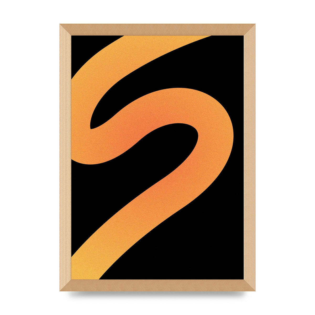 Orange Glow Line Abstract Four Wall Art - A3 framed