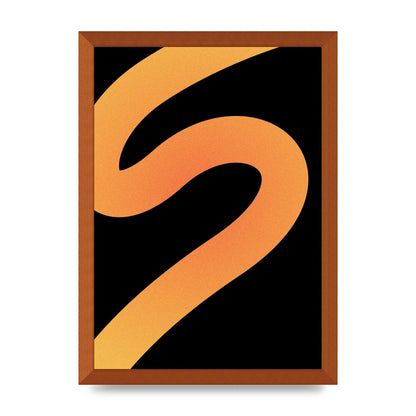 Orange Glow Line Abstract Four Wall Art - A3 framed
