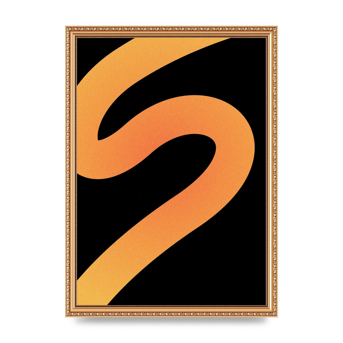Orange Glow Line Abstract Four Wall Art - A3 framed