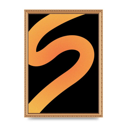 Orange Glow Line Abstract Four Wall Art - A3 framed