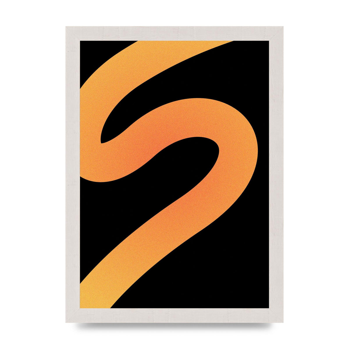 Orange Glow Line Abstract Four Wall Art - A4 framed