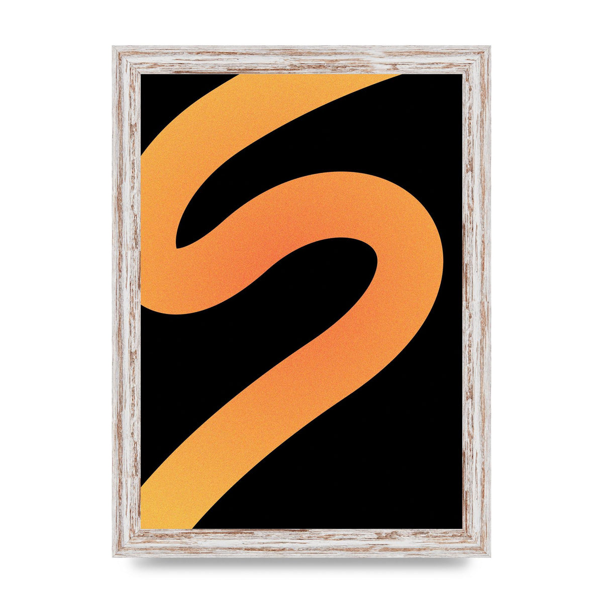 Orange Glow Line Abstract Four Wall Art - A4 framed
