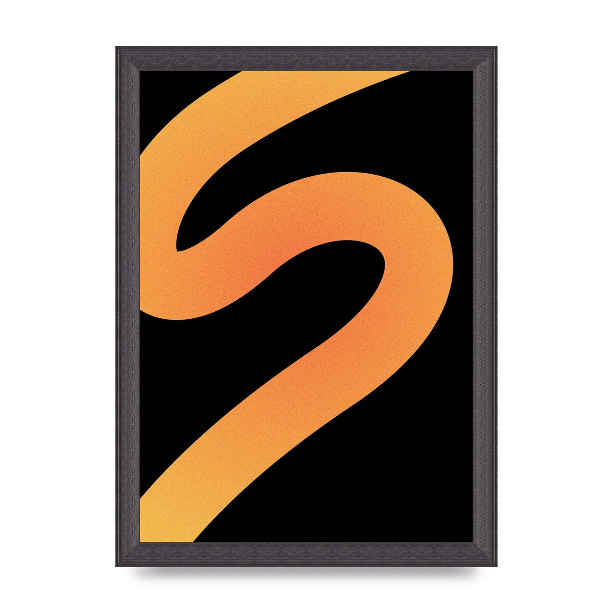 Orange Glow Line Abstract Four Wall Art - A4 framed