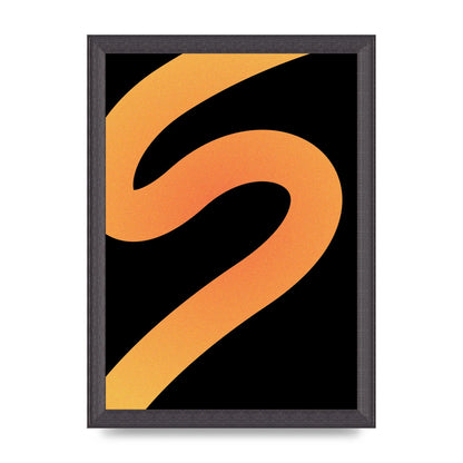 Orange Glow Line Abstract Four Wall Art - A4 framed