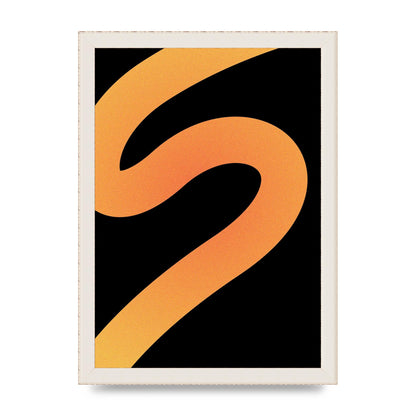 Orange Glow Line Abstract Four Wall Art - A4 framed