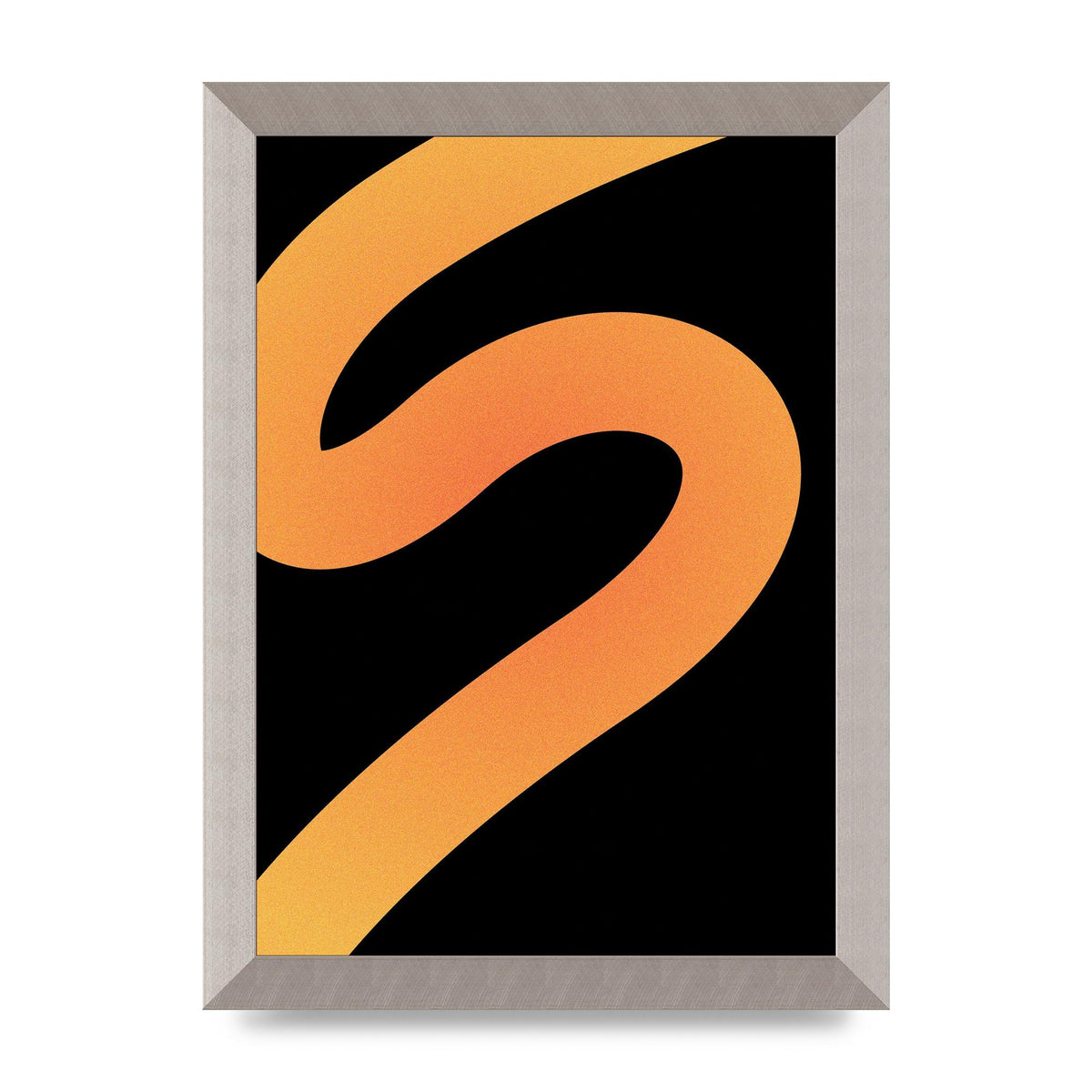 Orange Glow Line Abstract Four Wall Art - A4 framed