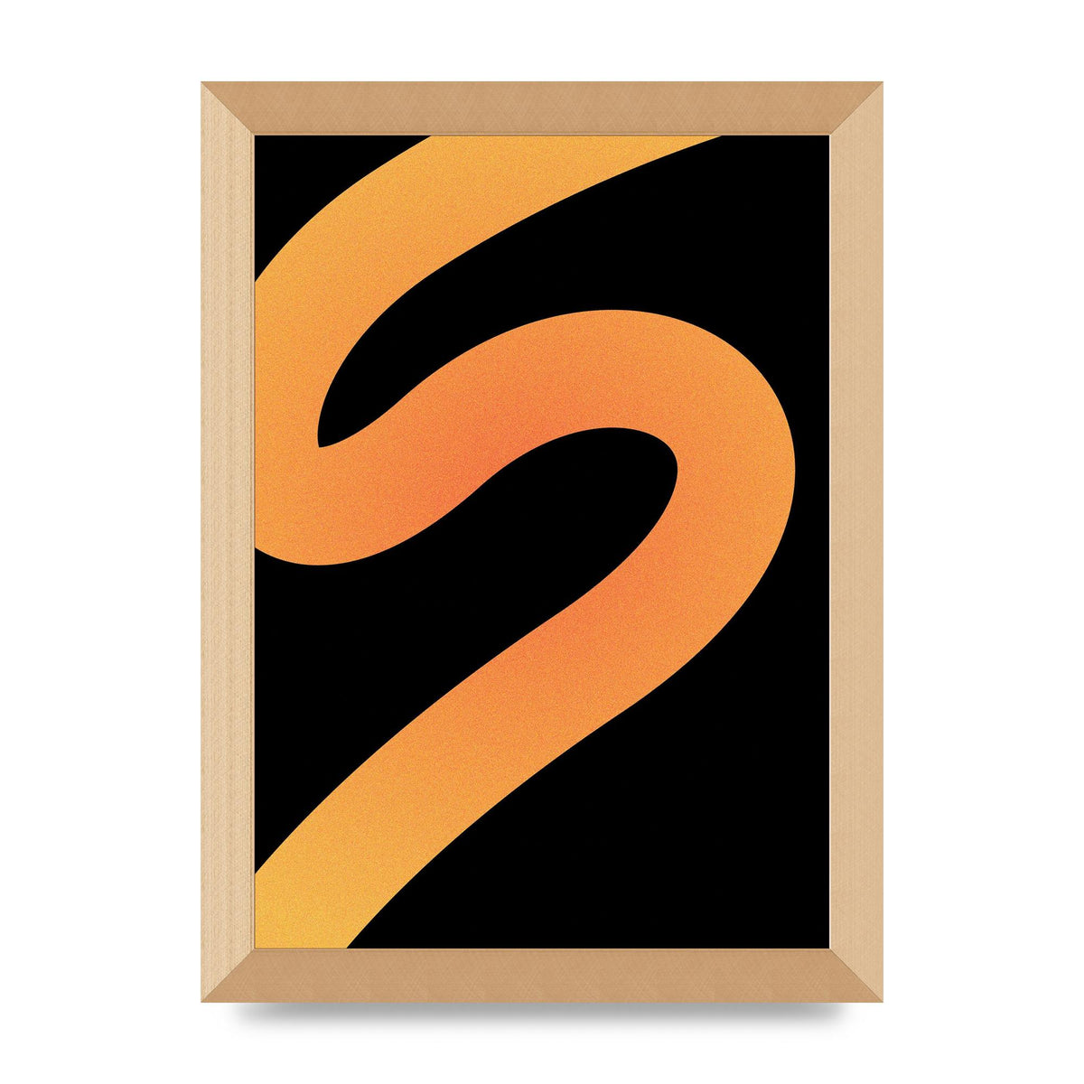 Orange Glow Line Abstract Four Wall Art - A4 framed