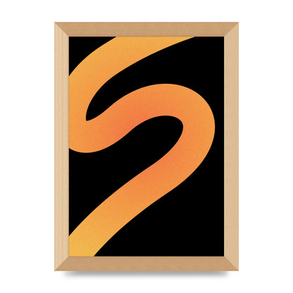 Orange Glow Line Abstract Four Wall Art - A4 framed