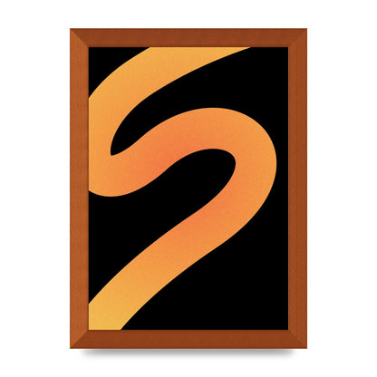 Orange Glow Line Abstract Four Wall Art - A4 framed