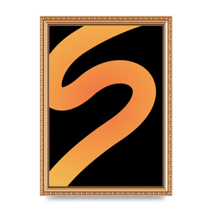 Orange Glow Line Abstract Four Wall Art - A4 framed