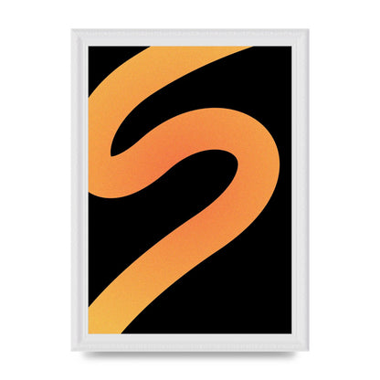 Orange Glow Line Abstract Four Wall Art - A4 framed