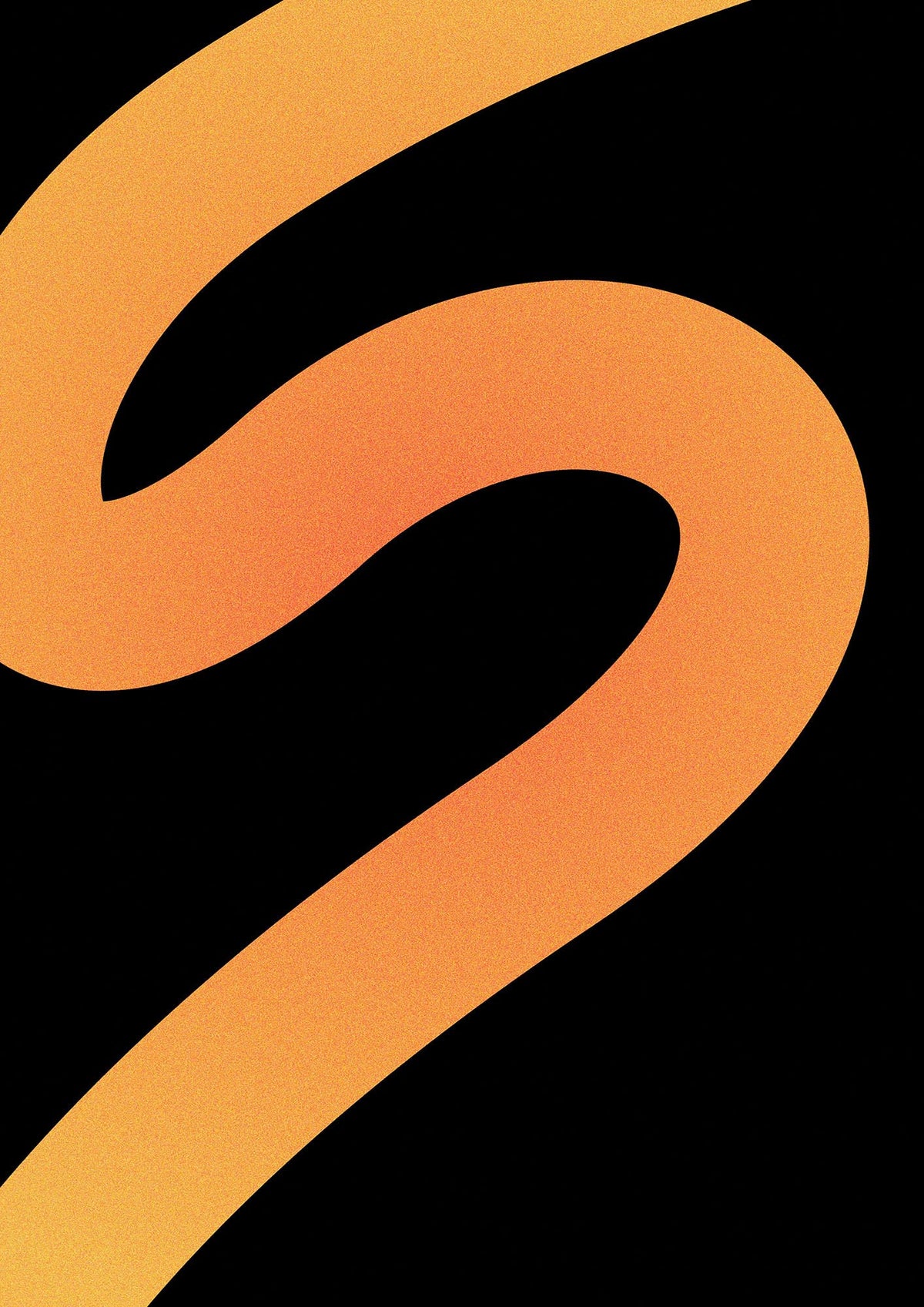 Orange Glow Line Abstract Four Wall Art - detail