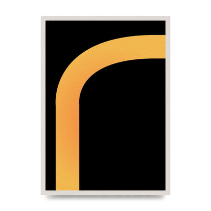 Orange Glow Line Abstract Six Printed Poster - A2 framed