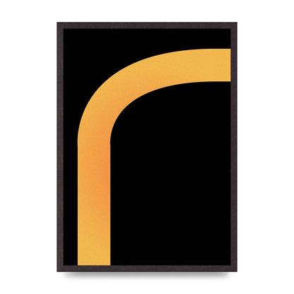 Orange Glow Line Abstract Six Printed Poster - A2 framed