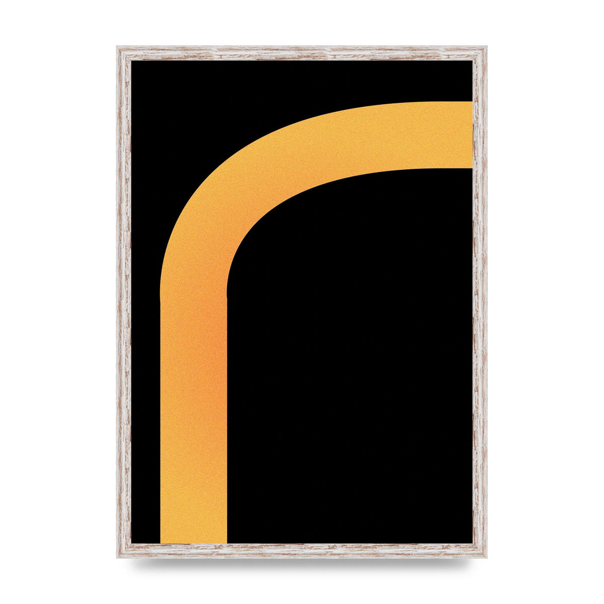 Orange Glow Line Abstract Six Printed Poster - A2 framed