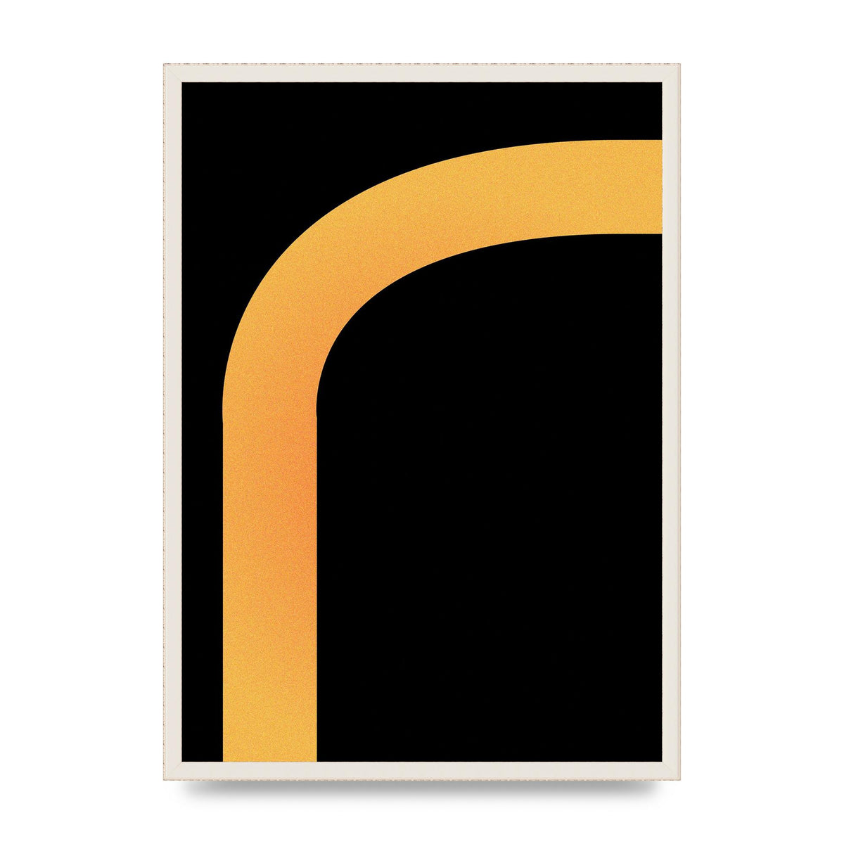 Orange Glow Line Abstract Six Printed Poster - A2 framed