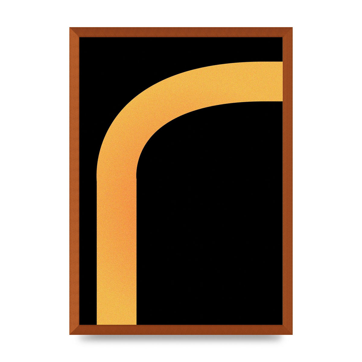Orange Glow Line Abstract Six Printed Poster - A2 framed