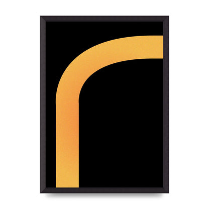 Orange Glow Line Abstract Six Printed Poster - A2 framed