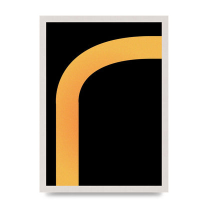 Orange Glow Line Abstract Six Printed Poster - A3 framed
